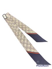 Gucci Twill Monogram GG Bees Twill Neck Bow Scarf